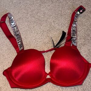 Victoria's Secret Red Bra with Sparkling Straps